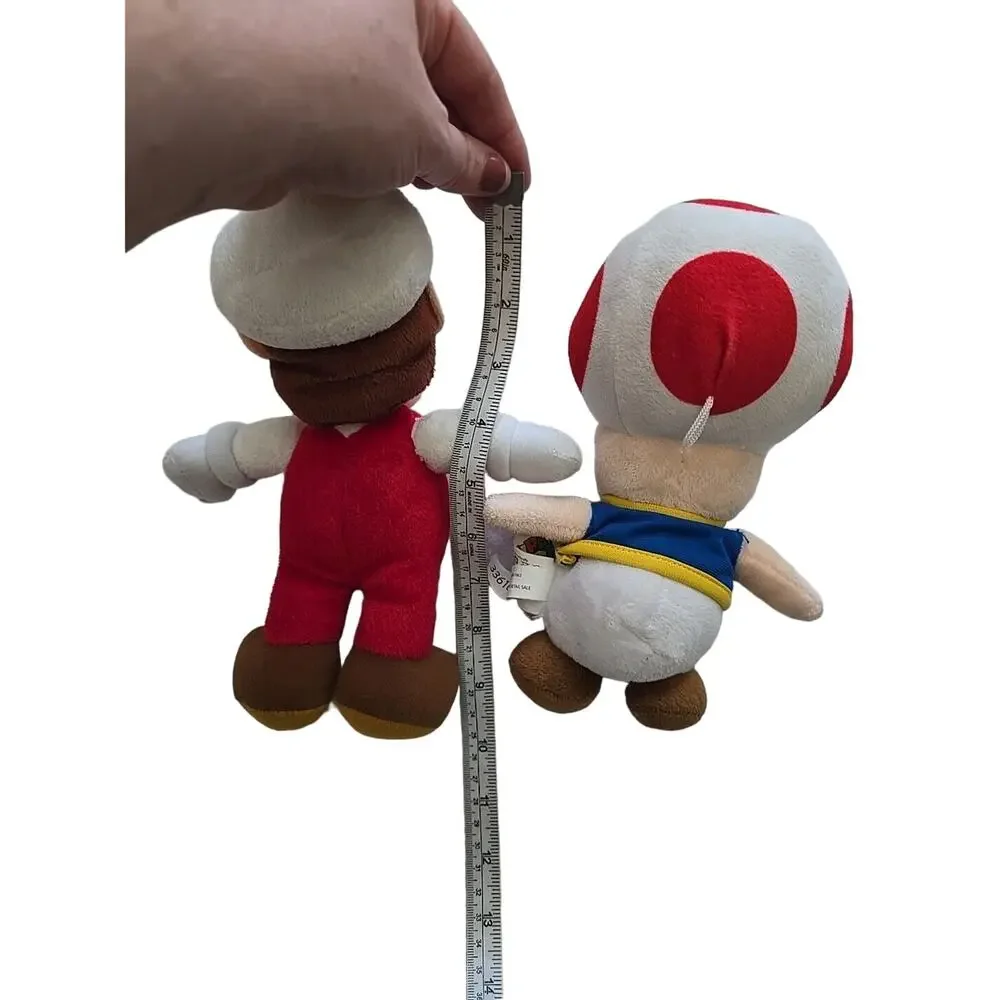 Lot of 2‎ Nintendo Super Fire Mario & Toad Mushroom Cuddly Plush Stuffed Toy 10